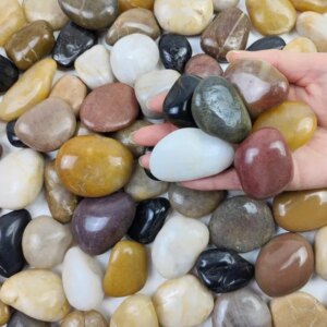 38lbs Decorative Garden Stone Outdoor Landscaping, Walkways, Yard, 1-3 Inch Large Polished River Rocks For Plants Pots, Vases, Crafts