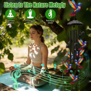 1Pc Butterfly Wind Chimes For Outside Metal Wind Chimes With Aluminum Tubes Deep Soothing Sound Decor For Garden Yard Home Patio Gift For Women Men