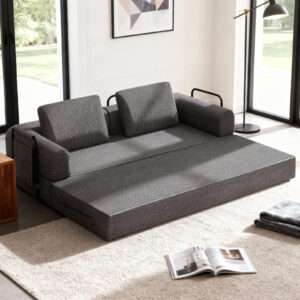 78 Inch Convertible Sleeper Sofa Bed, Futon Boneless Couch Lounge Loveseat With Pull Out Bed, No Assembly Required