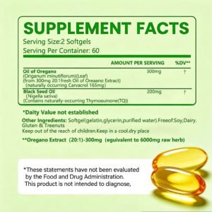 WINYEL Basil Oil Soft Capsules Containing Black Seed Oil 6000 Mg - Basil Oil Capsules Are For Immune And Digestive Support - Gluten-free Soft Capsules - 120 Capsules