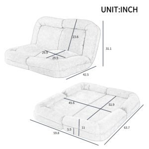 Convertible Fold-Out Double Sofa Bed,Gray