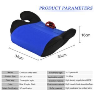 Car Booster Seat Chair Cushion Pad For Toddler 4- 12 Years Children Kids Sturdy Red 39.9X36.7X15.6