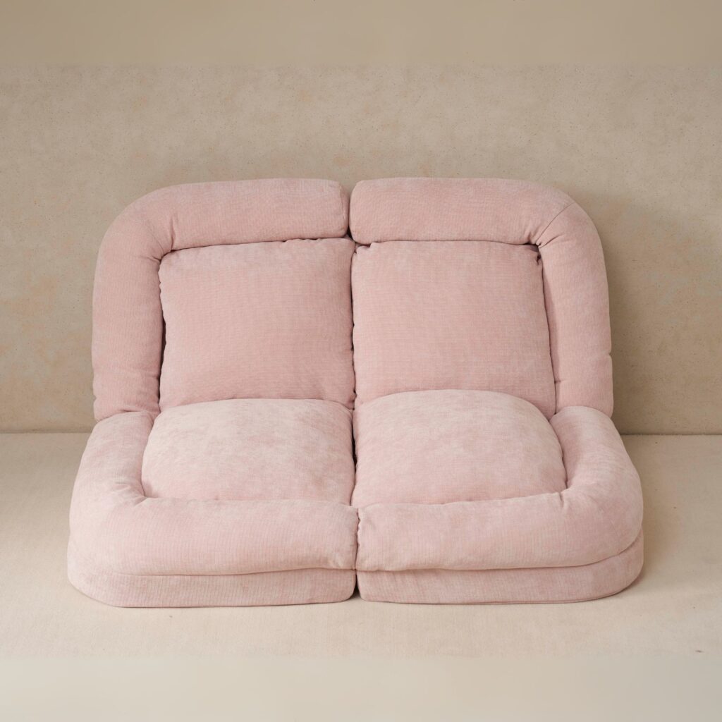 Convertible Fold-Out Double Sofa Bed,Pink