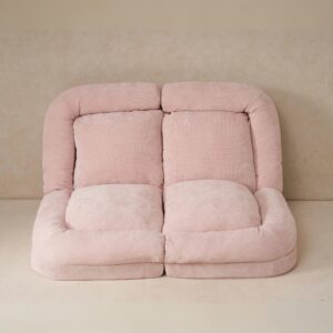 Convertible Fold-Out Double Sofa Bed,Pink