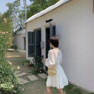 Cutout French-style Long-sleeve Dress For Women