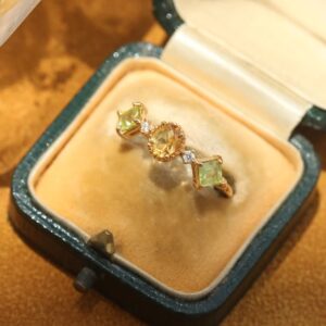 High-end Cold Wind Zircon Open Ring, Natural Colored Gem Craft, Stylish Versatile Couple Index Ring