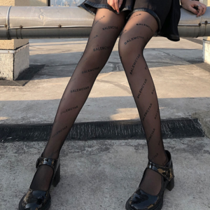 Letter Printed Black Stockings, Women's New Spring & Autumn Style, Internet Celebrity Bestseller, Thin Lace Ins Trendy One-piece Pantyhose