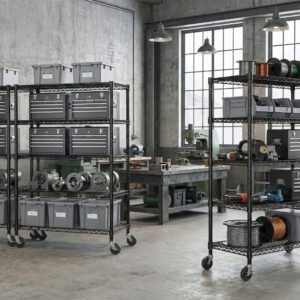 Garage Shelving 5 Tier Industrial Metal Shelving Units For Commercial, Basement, Pantry, Warehouse, School, Black Heavy Duty Easy Assembly 23.6 D X 53.2 W X 73.6 H