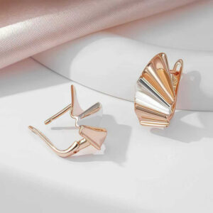 Rose Gold Zircon Geometric Earrings