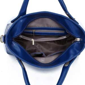 Women 4Pcs Top Handle Satchel Hobo PU Leather Handbag Set Large Tote Purse Shoulder Bag Card Holder