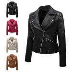 Korean-style Slim-fit Harajuku Student Biker Leather Jacket