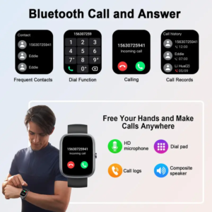 Smart Watch, 1.91 Smartwatch AnswerMake Call, IP68 Waterproof Fitness Tracker, 110 Sport Modes, Heart Rate And Sleep Monit