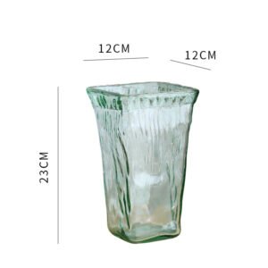 Wavy-mouth Glass Vase With And Lilies Arranged As An Floral Display