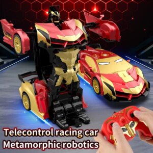 Transforming Remote Control Car Robot, R&C Car Toy, One-Button Deformation, Children's Day Gifts, 1-18 Scale 360' Rotating Drifting, Toys Suitable For Kids Over 3 Years Old, Educational Toy, Birthday