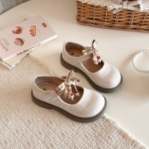 Daughter's Fashion Bow Bright Leather Single Shoes Korean Version Princess Leather Shoes Children's Shoes
