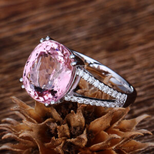 New European American Fashion Engagement Ring, Tourmaline Inlaid Jewelry