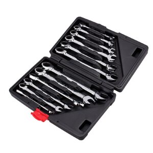 12pcs Fixed Spanners Ratchet Wrench Kit 8-19mm High-Torque Hand Tool Set For Garage, Workshop & Household Repairs