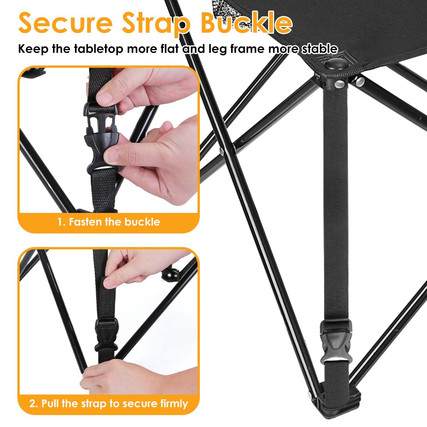 1Pc 2Pc Options Foldable Camping Table Portable Picnic Table Lightweight Travel Desk With 2 Cup Holders Carrying Bag Color Options Black Orange Green Red Blue Navy Blue - Image 41