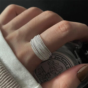 Vintage Heavyweight 925 Silver Women Ring, Luxury Minimalist Ins Style Non-tarnish Silver Accessory