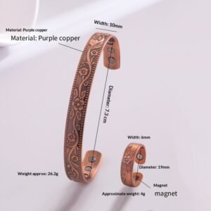 Retro Simple Pure Copper Magnetic Bracelet