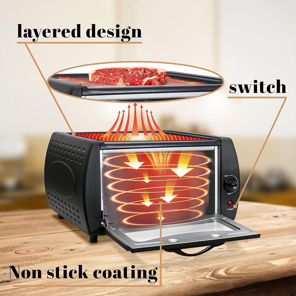 2100W Mini Oven Chapati Roti Lahmacun Manakish Pizza Naan Bread Maker UK