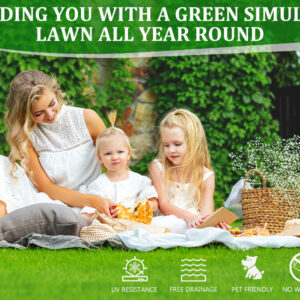 6FTX9FT Outdoor Artificial Grass Runner Rug, Thick Realistic Fake Grass Roll Decor Patio Balcony Garden Lawn, Dog Pets Turf Drain Mat, 1.38 Pile Height