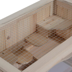 2-Level Hamster Cage Mice And Rat House, With Openable Top, Front Door, Shelf And Ladder For Hamsters, Mice And Other Small Rodents Ramps
