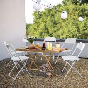 4Pcs Folding Chair, 350LBS Lightweight Foldable Plastic Chair, Reinforced Metal Frame Easy To Fold & Store For Indoor & Outdoor, Wedding, Party, Meeting Room, Patio And Garden