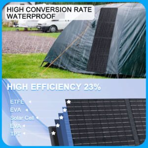 60W Portable Solar Panel Monocrystalline Foldable Solar Panel P65 Waterproof Solar Panel Charger 23.5 High Efficiency QC3 0 PD USB Port DC Output 10 Connectors For Outdoor Camping Cloudy
