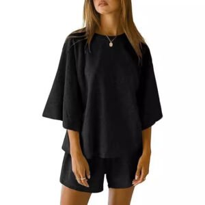 Women's Elastic-Waist Shorts Fashionable Casual Set
