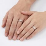 925 Sterling Silver Elegant Adjustable Silver Matching Couple Rings with Sparkling Cubic Zirconia Stones