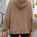 Fisoew Women's Hoodies Oversized Sweatshirts Casual Long Sleeve Side Slit Pullover Tops Fall Winter Outfits With Pocket