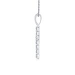 A Luxurious And Fashionable Minimalist Jewelry Pendant Necklace Featuring Top-quality Moissanite, Made Of S925 Silver Electroplated With Platinum.