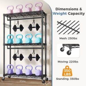 29.5-45-inch Rolling Clothes Rack With Adjustable Metal Shelves And Heavy-duty Hangers With Side Hooks,ideal For Homes And Laundry Rooms