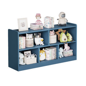Wooden Storage Cabinet With 5 Sections, Montessori Kids Bookshelf And Toy Organizer For Nursery, Playroom & Classroom