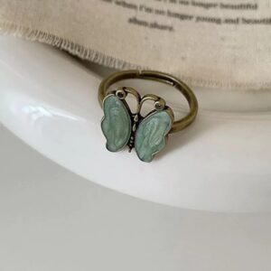 New Chinese Style Vintage Butterfly Flower Ring For Women, Retro Unique Index Finger Ring, Niche Advanced Sense Ring