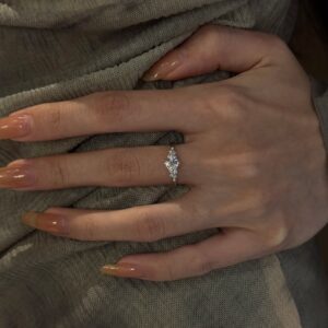 S925 Sterling Silver Berlin Love Letter Zircon Open Ring For Women, Luxury Shiny Zircon, Elegant & Versatile Commute Ring