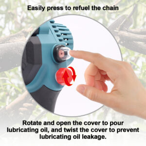 2 Batteries 4000W Mini Chainsaw Cordless 6 Electric One-Hand Saw Wood Cutter