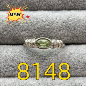 Natural Peridot Ring With A 4x6mm Pear-Cut Gemstone