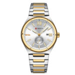 Mens Calendar Waterproof Multi-Function Two-Hand Semi-Quartz Watch