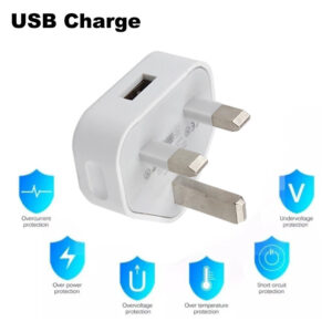 6 Pack USB Wall Charger 3 Pin Plug Mains Adapter For Phones, Tablets Power Uk