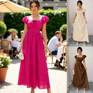 Skinny Waist Skirt Solid Color French Dress