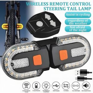 Support Pan European：Bike Turn Signals LED Bicycle Rear Signal Light With Remote Control 5 Modes USB IPX5