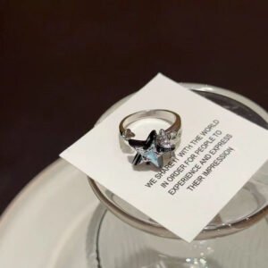 Opal Star Ring For Women, INS Niche Design, Open Adjustable Index Finger Ring, Personalized All-match Finger Ring