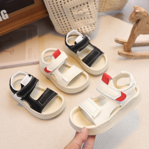 2026 Summer New Korean Style Kids Sandals, Boys Girls Casual Outdoor Sports Beach Sandals, Soft Sole Magic Tape Breathable Children Shoes Size 26-37