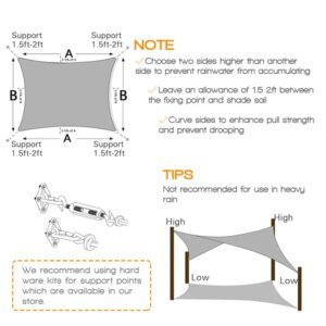 13'X20' Light Grey HDPE Sunshade Sail