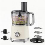 Food Processor 10.5 Cup, Vegetable Chopper 5 Blades 3 Modes, Large Capacity, Dishwasher Safe, Stainless Steel Blades, For Smoothie, Fruit And Dough