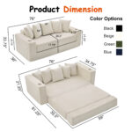 76 IN Folding Convertible Sofa Bed