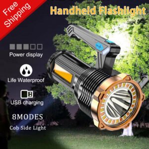 Most Powerful 1200000lm LED Flashlight Super Bright Torch Lamp USB Rechargeable
