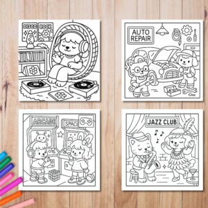 28 Pages Cutie Coloring Book Coloring Book For Adult Stress Reduction Colouring Book Valentine's Day Gifting, Birthday Party Gift, Drawing Supplies, Christmas Gift, Back To School Supplies